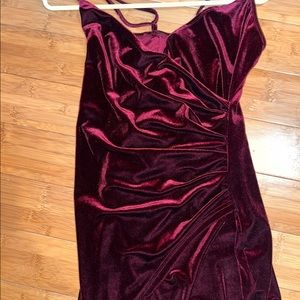 red velvet slit dress(short)